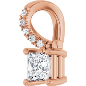 14K Rose Gold 3.5x3.5 mm Square Pendant Mounting – image 3