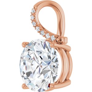 18K Rose Gold 14 mm Round Pendant Mounting – image 3