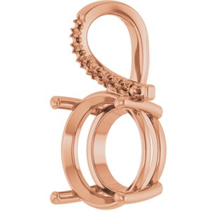 18K Rose Gold 14 mm Round Pendant Mounting – image 4