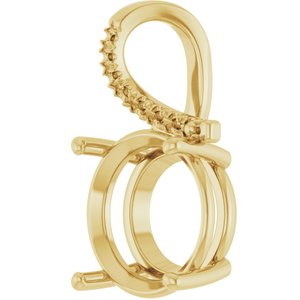 18K Yellow Gold 14 mm Round Pendant Mounting – image 4