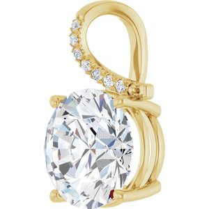 18K Yellow Gold 14 mm Round Pendant Mounting – image 3