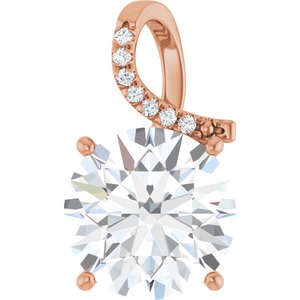 14K Rose Gold 14 mm Round Pendant Mounting