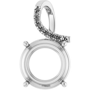 14K X1 White Gold 14 mm Round Pendant Mounting – image 2