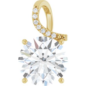 18K Yellow Gold 14 mm Round Pendant Mounting