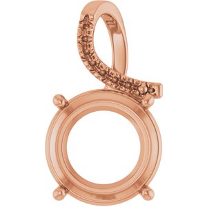 18K Rose Gold 14 mm Round Pendant Mounting – image 2
