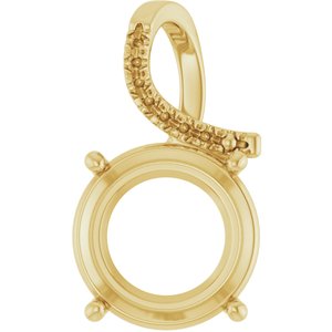 18K Yellow Gold 14 mm Round Pendant Mounting – image 2