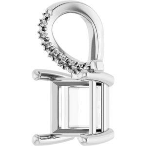 Continuum Sterling Silver 6.5x6.5 mm Square Pendant Mounting – image 4