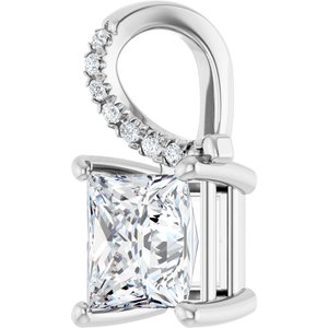 10K White Gold 6.5x6.5 mm Square Pendant Mounting – image 3