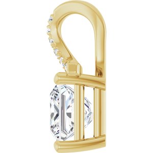 18K Yellow Gold 6.5x6.5 mm Square Pendant Mounting – image 5