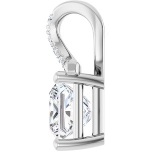 14K X1 White Gold 6.5x6.5 mm Square Pendant Mounting – image 5