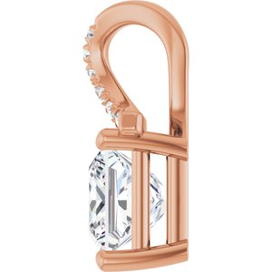 18K Rose Gold 6.5x6.5 mm Square Pendant Mounting – image 5