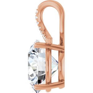 18K Rose Gold 14 mm Round Pendant Mounting – image 5