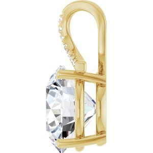 14K Yellow Gold 14 mm Round Pendant Mounting – image 5