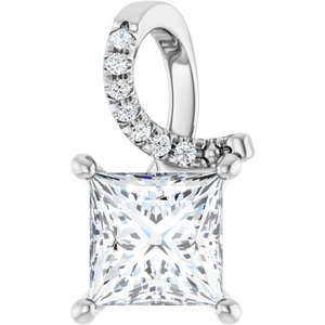 Continuum Sterling Silver 6.5x6.5 mm Square Pendant Mounting