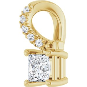 18K Yellow Gold 3.25x3.25 mm Square Pendant Mounting – image 3