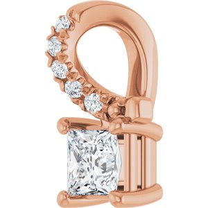 14K Rose Gold 3.25x3.25 mm Square Pendant Mounting – image 3