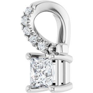 10K White Gold 3.25x3.25 mm Square Pendant Mounting – image 3