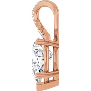 18K Rose Gold 12x8 mm Pear Pendant Mounting – image 5