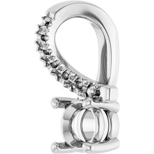 14K White Gold 4.1 mm Round Pendant Mounting – image 4