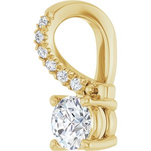18K Yellow Gold 4.1 mm Round Pendant Mounting – image 3