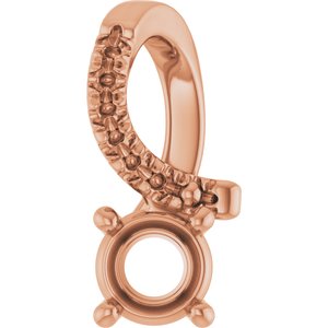 10K Rose Gold 4.1 mm Round Pendant Mounting – image 2