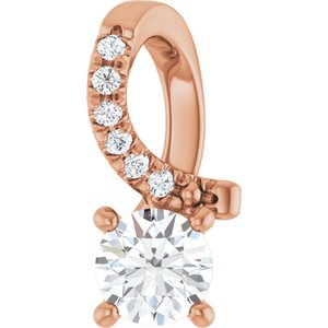 18K Rose Gold 4.1 mm Round Pendant Mounting