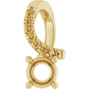 14K Yellow Gold 4.1 mm Round Pendant Mounting – image 2