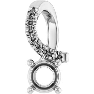 14K White Gold 4.1 mm Round Pendant Mounting – image 2