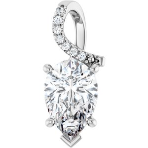 Sterling Silver 12x8 mm Pear Pendant Mounting