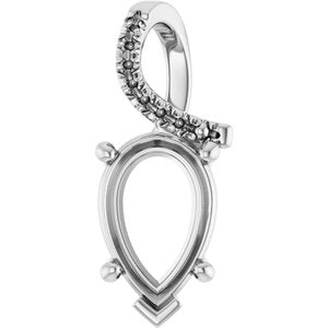 Platinum 12x8 mm Pear Pendant Mounting – image 2