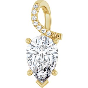 18K Yellow Gold 12x8 mm Pear Pendant Mounting