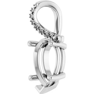 10K White Gold 12x8 mm Pear Pendant Mounting – image 4