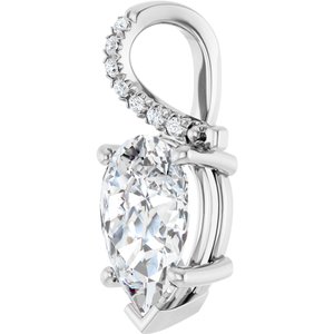 18K White Gold 12x8 mm Pear Pendant Mounting – image 3