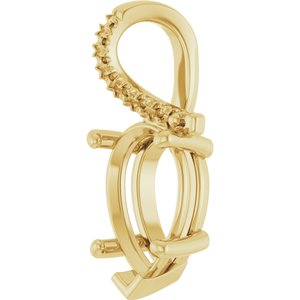14K Yellow Gold 12x8 mm Pear Pendant Mounting – image 4