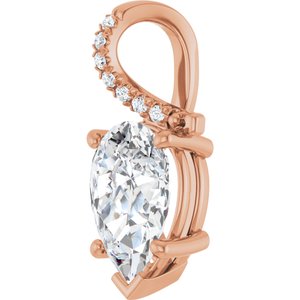 14K Rose Gold 12x8 mm Pear Pendant Mounting – image 3