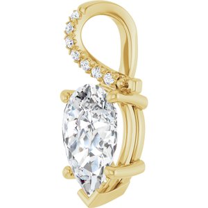 18K Yellow Gold 12x8 mm Pear Pendant Mounting – image 3