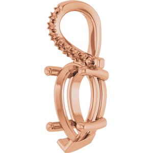 18K Rose Gold 12x8 mm Pear Pendant Mounting – image 4