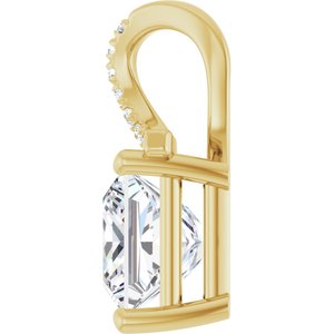 18K Yellow Gold 7.5x7.5 mm Square Pendant Mounting – image 5