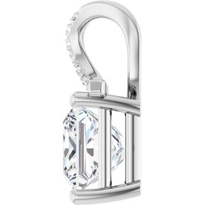 14K White Gold 7.5x7.5 mm Square Pendant Mounting – image 5