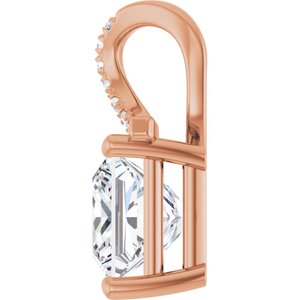 10K Rose Gold 7.5x7.5 mm Square Pendant Mounting – image 5