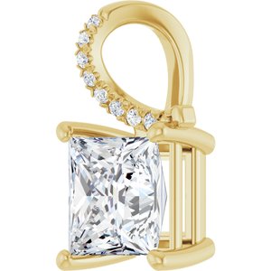18K Yellow Gold 7.5x7.5 mm Square Pendant Mounting – image 3