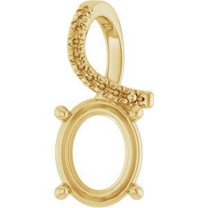 10K Yellow Gold 10x8 mm Oval Pendant Mounting – image 2