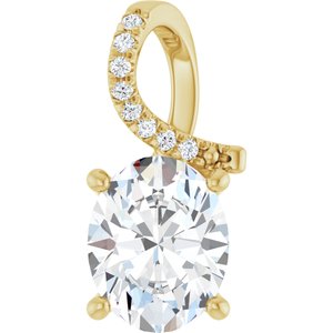 10K Yellow Gold 10x8 mm Oval Pendant Mounting