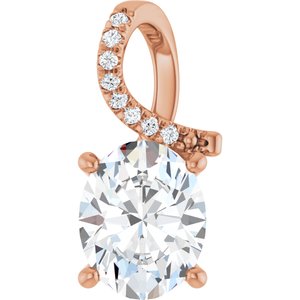 10K Rose Gold 10x8 mm Oval Pendant Mounting