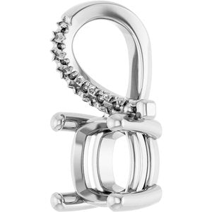 Continuum Sterling Silver 6.5x6.5 mm Cushion Pendant Mounting – image 4