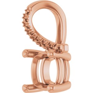 14K Rose Gold 6.5x6.5 mm Cushion Pendant Mounting – image 4
