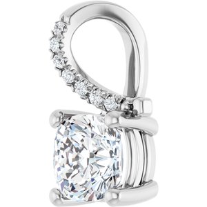 Continuum Sterling Silver 6.5x6.5 mm Cushion Pendant Mounting – image 3