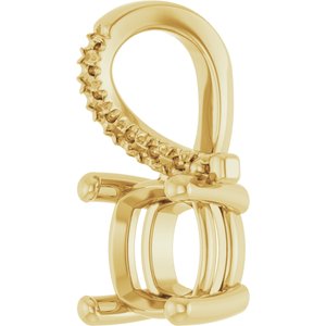 14K Yellow Gold 6.5x6.5 mm Cushion Pendant Mounting – image 4