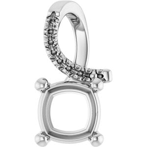 Continuum Sterling Silver 6.5x6.5 mm Cushion Pendant Mounting – image 2