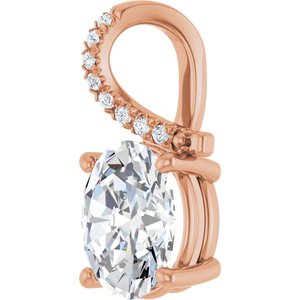 10K Rose Gold 10x8 mm Oval Pendant Mounting – image 3